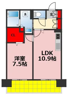コーポレート稲毛海岸【6階】の間取り