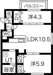 北海道札幌市中央区北二条西21丁目【マンション】の間取り