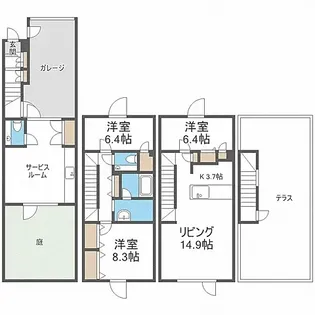 北海道札幌市中央区北五条西29丁目【タウンハウス】の間取り