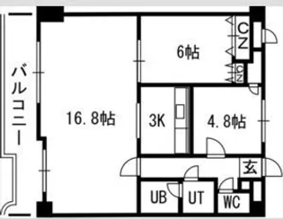 北海道札幌市中央区宮の森二条5丁目【マンション】の間取り