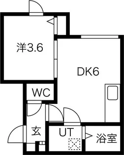 北海道札幌市西区二十四軒四条6丁目【アパート】の間取り
