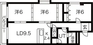 北海道札幌市西区西町北20丁目【マンション】の間取り
