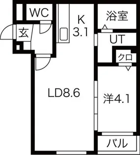 COSMOS(コスモス)【3階】の間取り