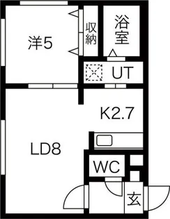 Clair blanc【406号室】の間取り