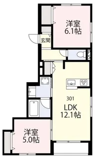 VILLA COAST.Ⅱ【3階】の間取り