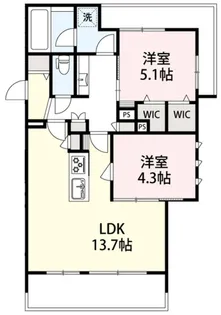 (仮称)鎌倉市台メゾン北棟【2階】の間取り