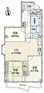 チサンマンション鎌倉【4階】の間取り