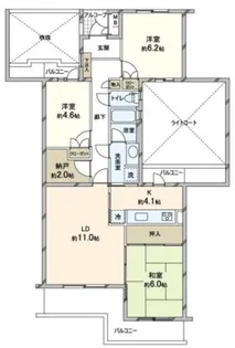藤和ライブタウン大船1号棟【3階】の間取り