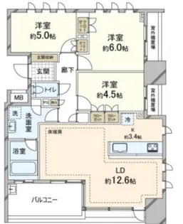 ライオンズ一条レジデンス湘南C−X【6階】の間取り