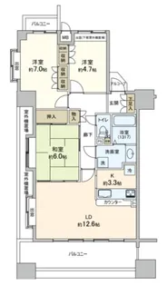サーパス茅ヶ崎第2【6階】の間取り