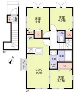 サンドエル【2階】の間取り