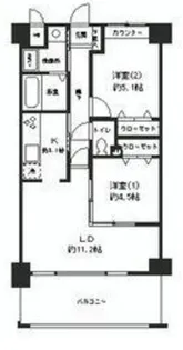 オーシャンプラザアネックス【4階】の間取り