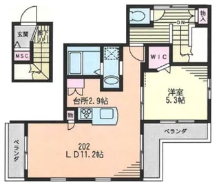 エバーグリーン【2階】の間取り
