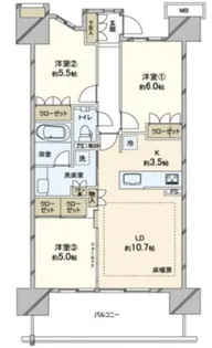プレミスト湘南辻堂フォレストフェイス【12階】の間取り