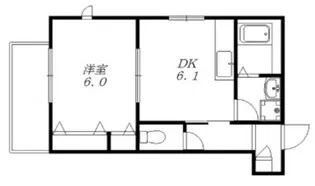 由比ガ浜ハイム【1階】の間取り