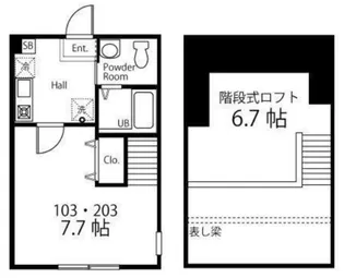 ハーミットクラブハウス鎌倉ビーチ【2階】の間取り