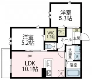 ツァプフェン鎌倉【2階】の間取り