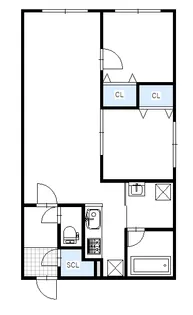 2LDKの間取り画像
