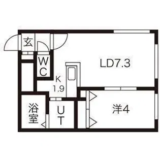 ブリランテ中島公園【1階】の間取り