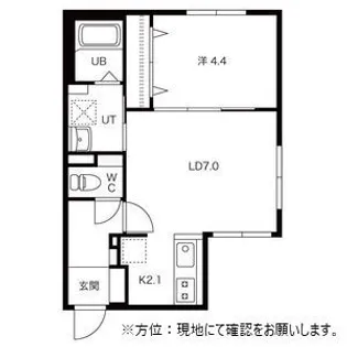フェリーチェ琴似【4階】の間取り