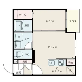 アルファスクエア平岸EAST【105号室】の間取り