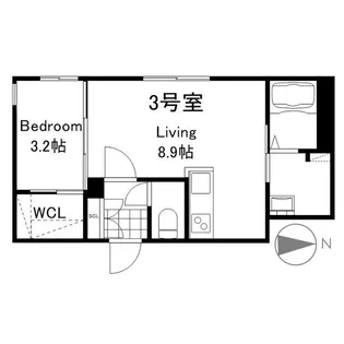 LIISA円山裏参道【103号室】の間取り