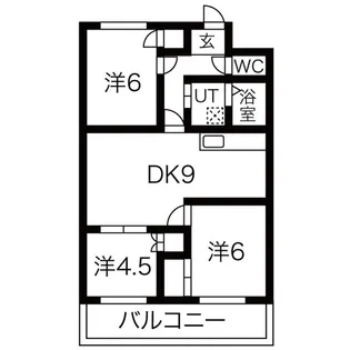 サンライフ弁天【3階】の間取り