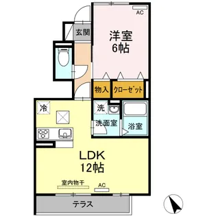 グランドゥール A【101号室】の間取り