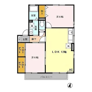 メゾン・ボヌール A【201号室】の間取り