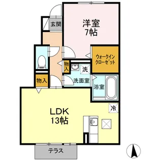 セジュール桜井 B棟【1階】の間取り