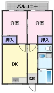コーポサンシャイン【2-D号室】の間取り