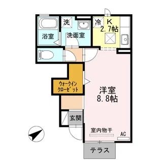 Chou Chou 橋目【103号室】の間取り