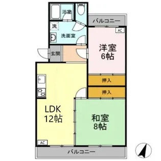 ベルシェ川村【4階】の間取り