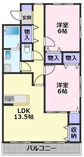 シルクピア大西B【2階】の間取り