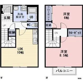 愛知県西尾市亀沢町【テラスハウス】の間取り