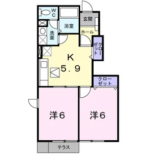 アビタシオン キク【1階】の間取り