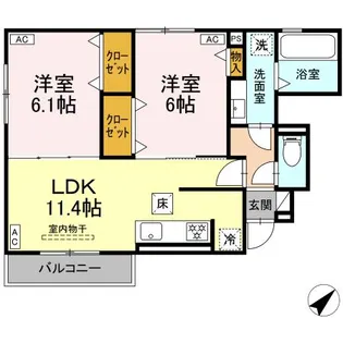 D-avance城崎 【102号室】の間取り