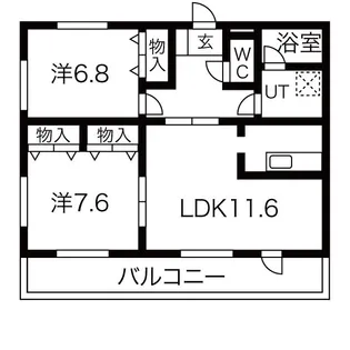 パストラーレ的場丘B【1階】の間取り
