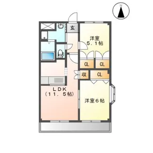ターフヒルズ【2階】の間取り