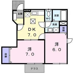 ドエル 西脇 B【1階】の間取り