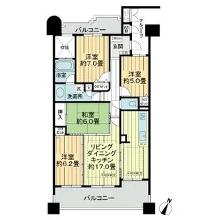 ライオンズプラザ三河安城【13階】の間取り
