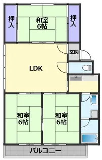 百石マンション2号館【B2号室】の間取り