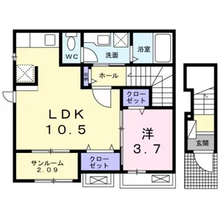 サン・グレイスⅣ【201号室】の間取り