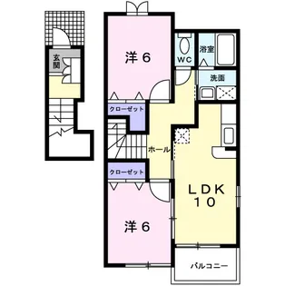 ハイネス雅【2階】の間取り