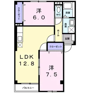 ローズパーク戸ケ崎【2階】の間取り