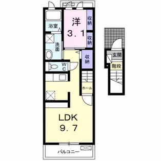 ウエストサイド・アルドール【2階】の間取り