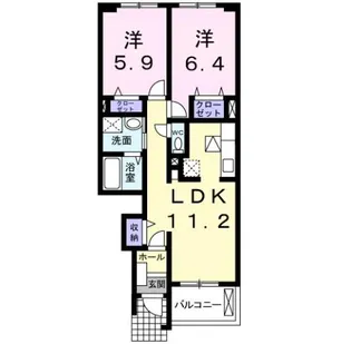 サンレミ・国森A【1階】の間取り