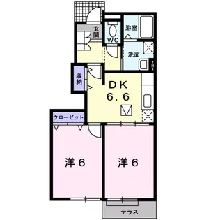 ハイネス雅【1階】の間取り