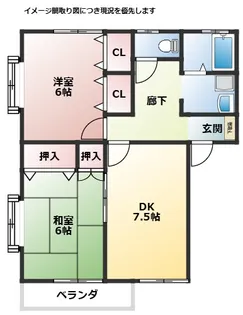 2DKの間取り画像