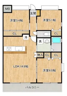 ヴェル・ドミール参番館【2階】の間取り